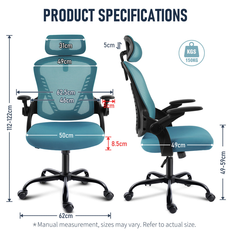 ergonomic office size dimensions