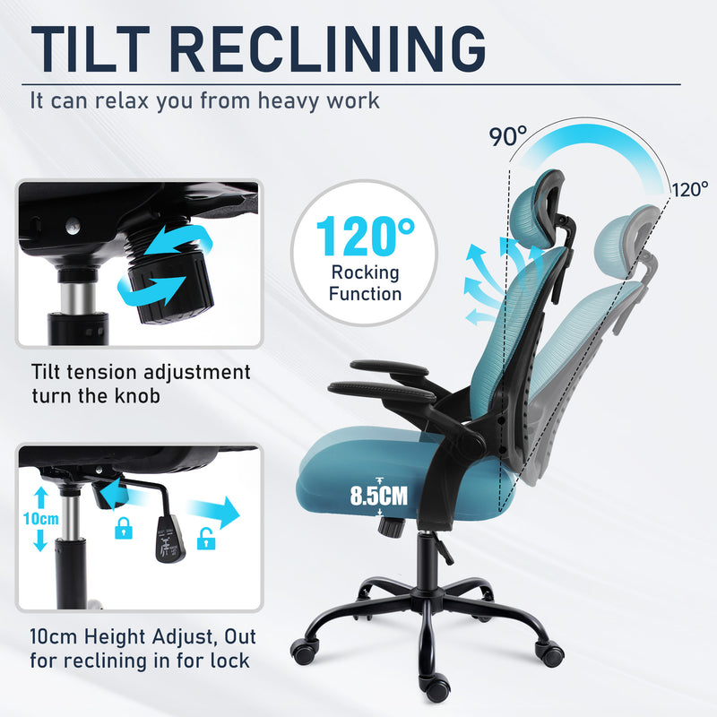 Adjustable office chair with tilt and height control