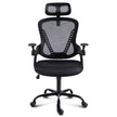 Front view of the GGCIR Black Ergonomic Office Chair, highlighting its mesh back, cushioned seat, and adjustable armrests for optimal support.