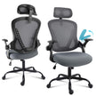 Ergonomic office chair with adjustable headrest and mesh back
