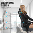 Ergonomic office chair with adjustable headrest and support