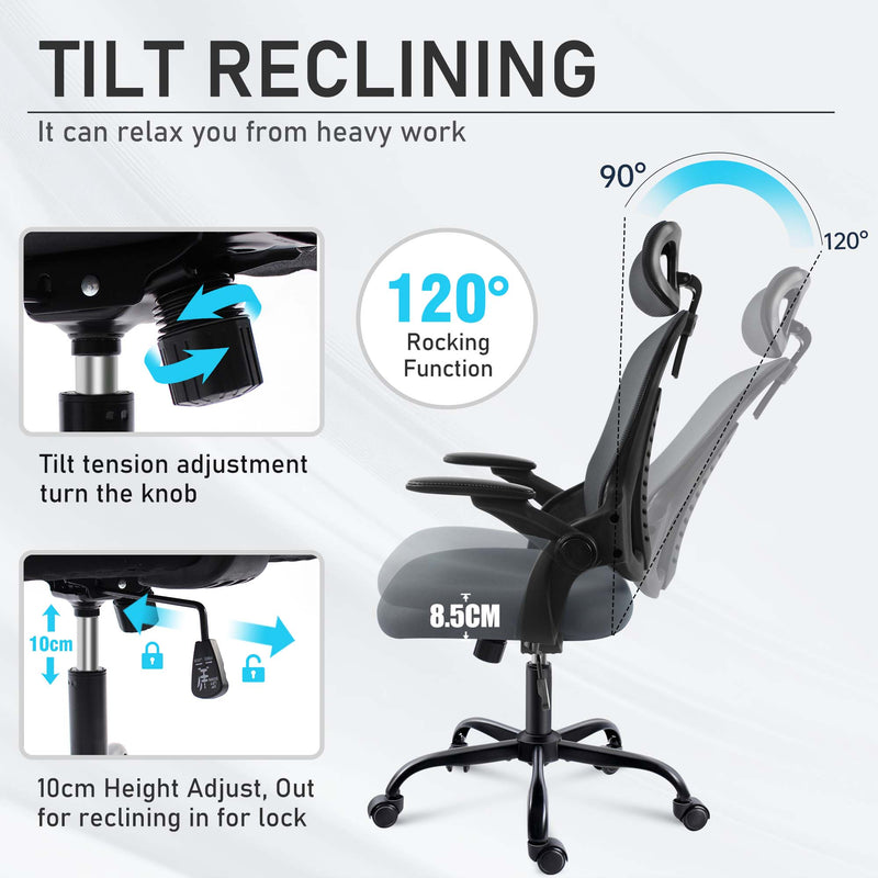 Ergonomic office chair with rocking function
