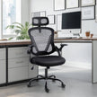 GGCIR Black Ergonomic Office Chair placed in a modern office setting, complementing a professional workspace with its sleek and functional design.