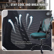 Breathable mesh backrest of the GGCIR Office Chair, designed with stretch fabric to enhance airflow and keep users cool and comfortable.