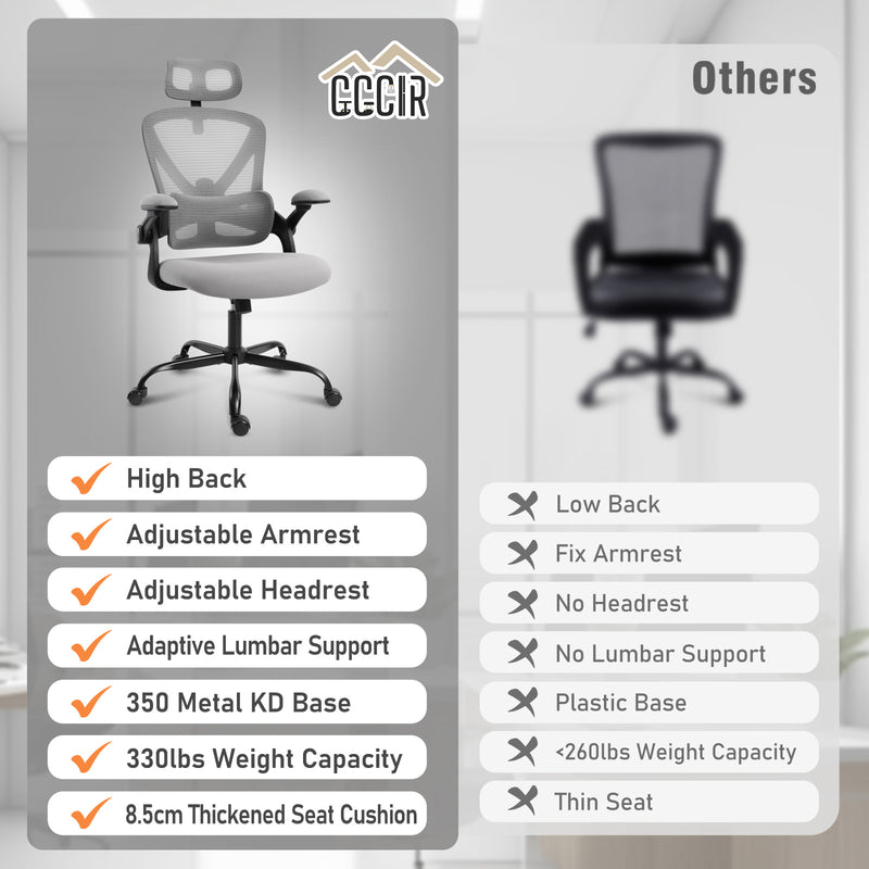 Ergonomic office chair with mesh back and padded seat