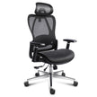 GGCIR Full Mesh Ergonomic Office Chair with Lumbar Support Black shown from front angle, highlighting mesh seat, backrest, and adjustable armrests.