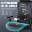 GGCIR Full Mesh Ergonomic Office Chair with Lumbar Support Black promotes airflow with breathable mesh to reduce heat and sweating during long hours.