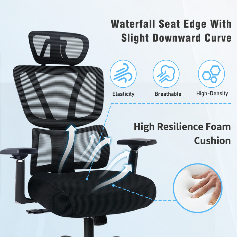 GGCIR ergonomic office chair with high back, lumbar support, and mesh design