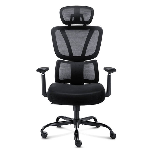 GGCIR Ergonomic Mesh Office Chair High Back with 3D Armrest & Lumbar Support(Black) - 6007