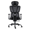 Rear view of the GGCIR ergonomic office chair with a high backrest, adjustable headrest, and durable black frame.