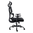 Side view of the GGCIR ergonomic office chair with adjustable armrests, lumbar support, and a contoured seat for comfort.