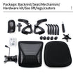 Package contents of the GGCIR Office Chair, including backrest, seat, mechanism, hardware kit, gas lift, legs, and casters.